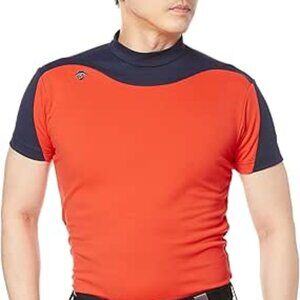 DESCENTE GOLF  SHIRT NAVY/RED  Size Large